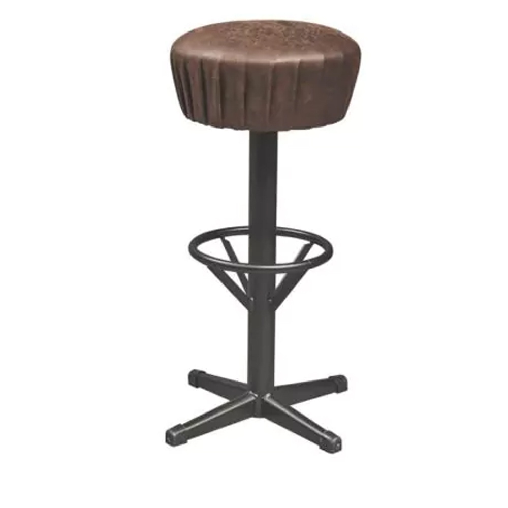 Cocktail barkruk deluxe met kunstlederen zitting en voetenring - Afbeelding 2