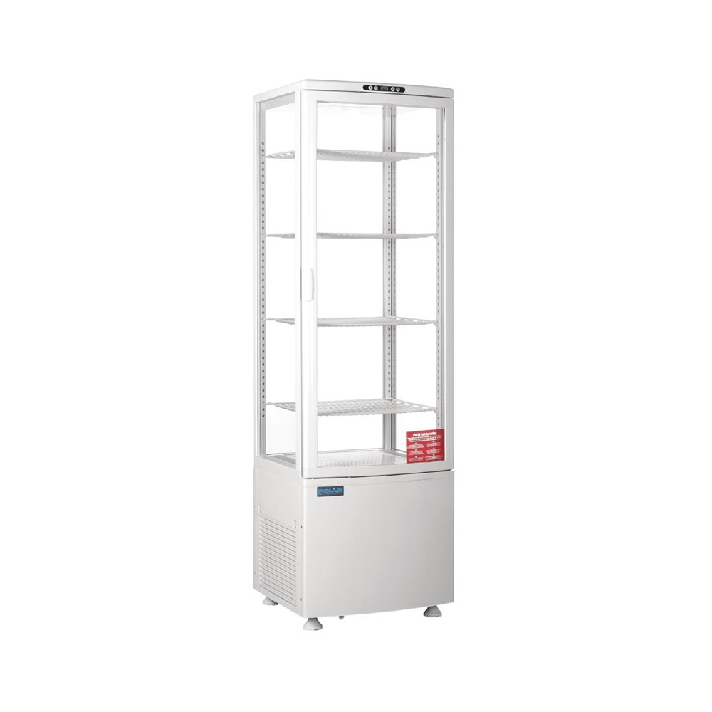 Polar koelvitrine met gebogen glasdeur 235L - Afbeelding 2