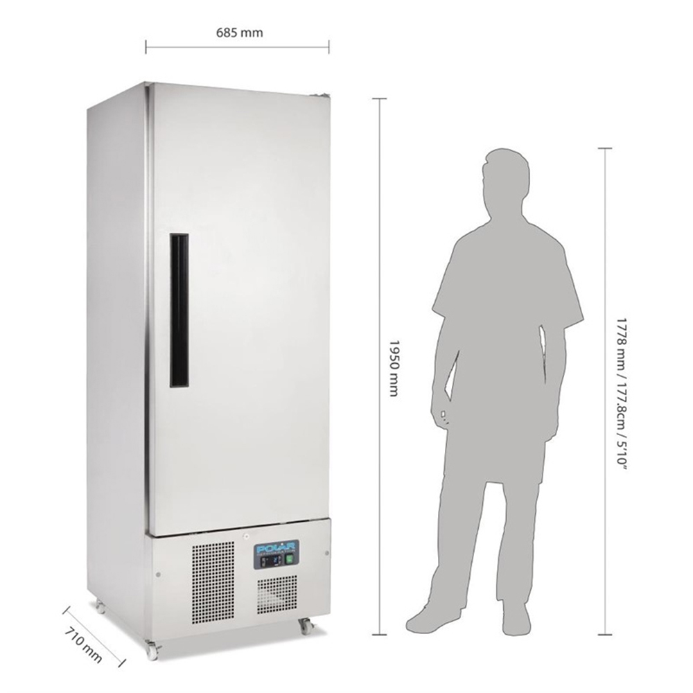 Polar slimline RVS (Inox) koelkast 440 liter - Afbeelding 5