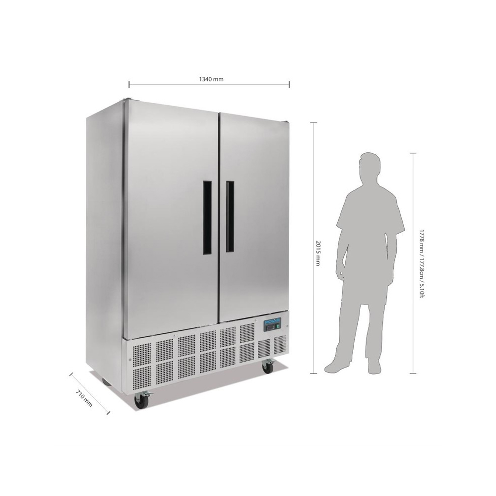Polar slimline koelkast 960 liter – RVS (Inox) - Afbeelding 4
