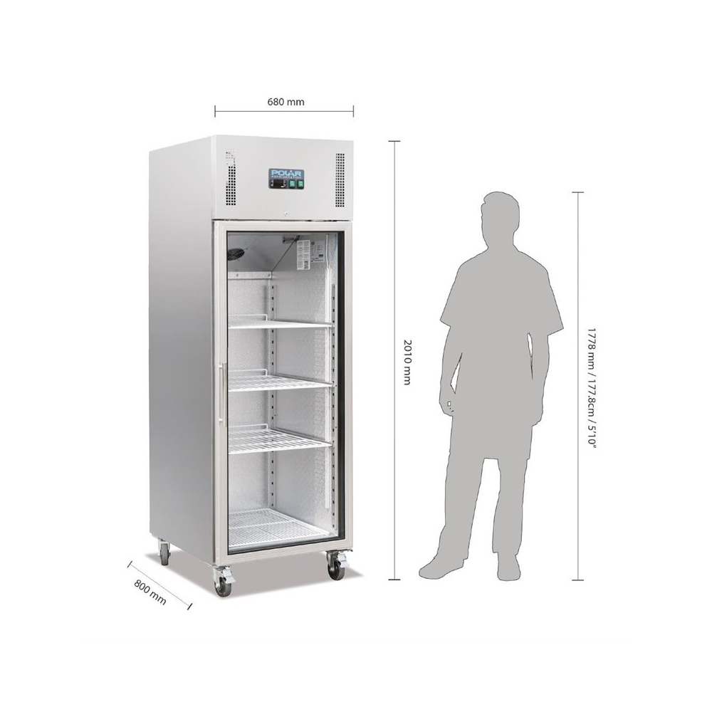 Polar glasdeurkoelkast 376 liter – RVS (Inox) - Afbeelding 11