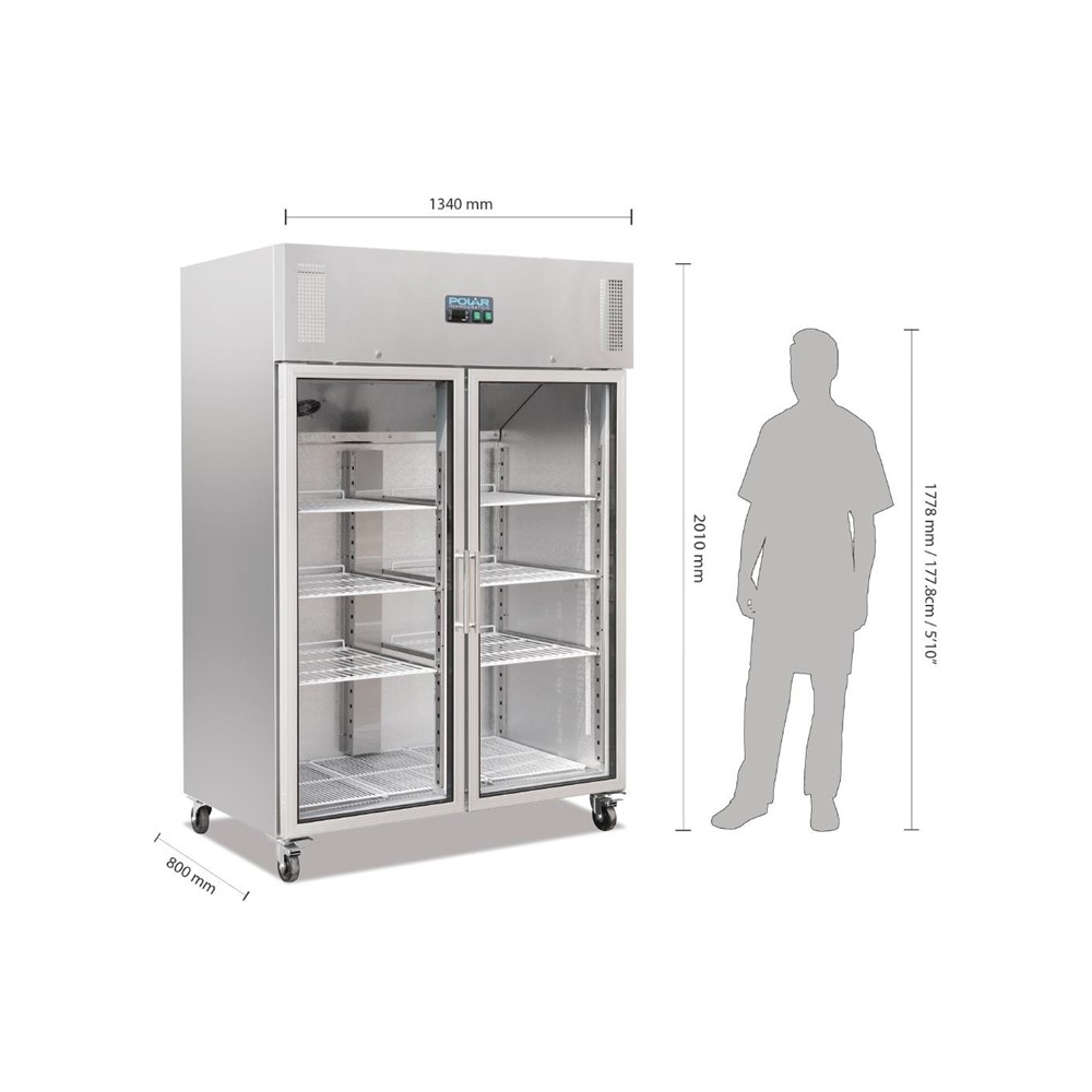 Polar G-serie 2-deurs glasdeurkoelkast 1200 liter - Afbeelding 10