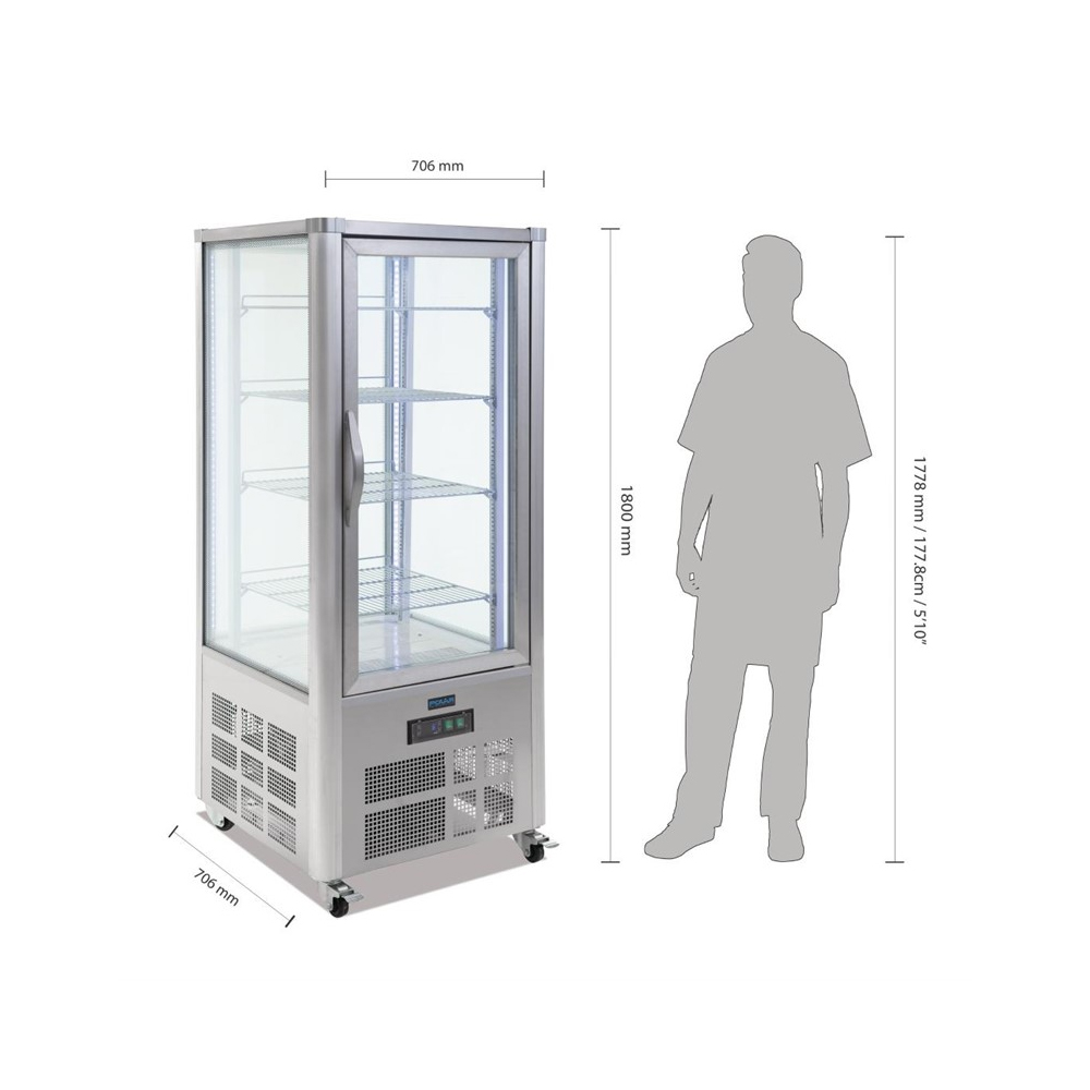 Polar RVS gebaksvitrine 400L, foto 4 van 5