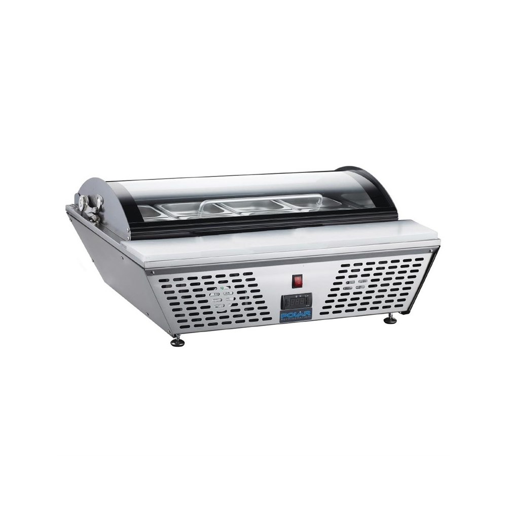 Polar G-serie opzetkoelvitrine met snijplank 4x GN 1_3 - GL178 (4)