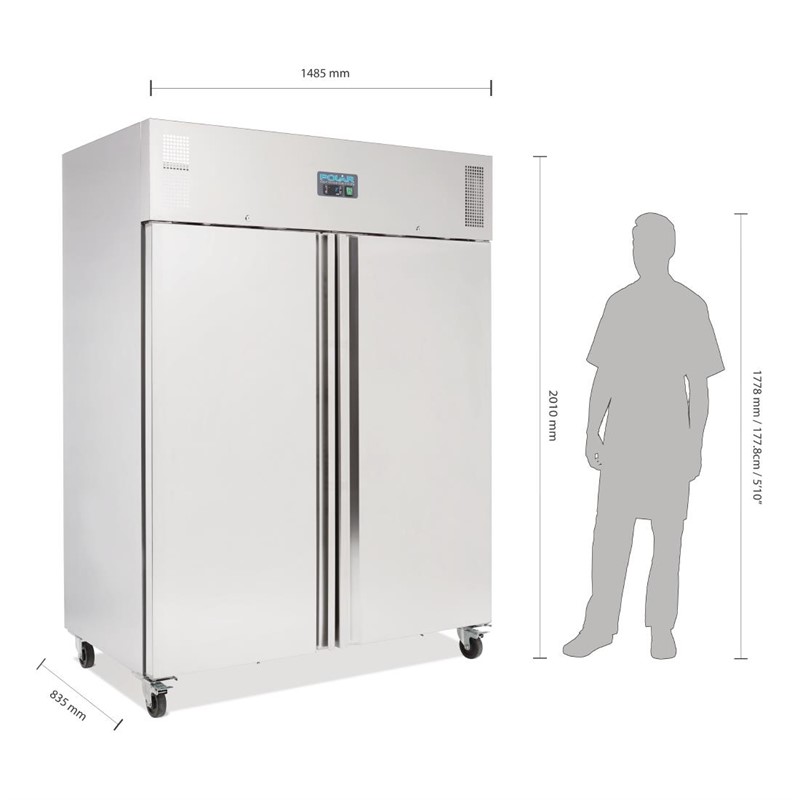 Polar koelkast GN 2/1 1300 liter – 2-deurs - Afbeelding 3