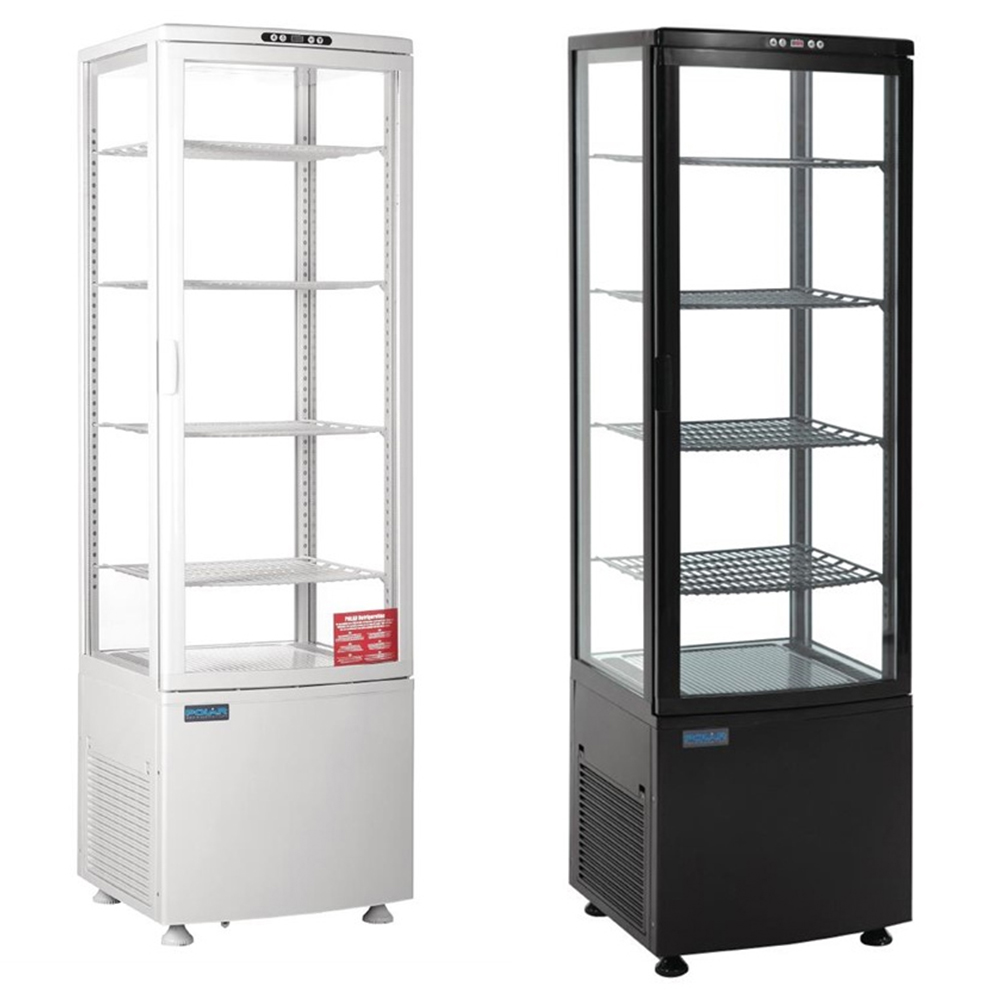 Polar koelvitrine met gebogen glasdeur 235L