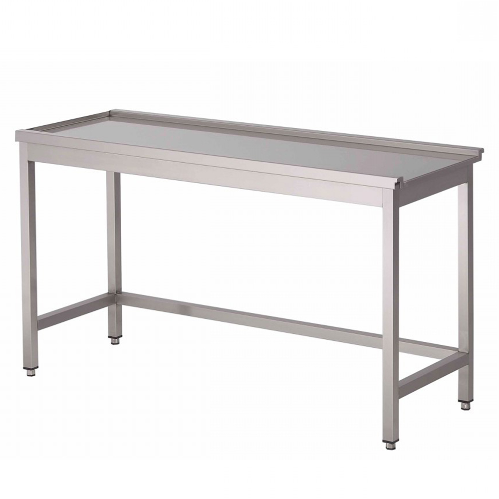 RVS / Inox afvoertafel zonder bodemschap – 700 mm diep - Afbeelding 2