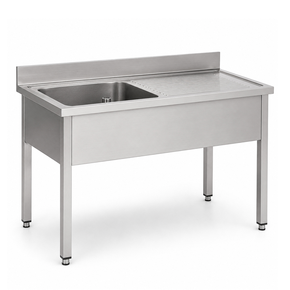 RVS / Inox spoeltafel zonder bodemschap – 600 mm diep - Afbeelding 6