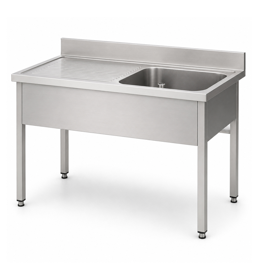 RVS / Inox spoeltafel zonder bodemschap – 600 mm diep - Afbeelding 4