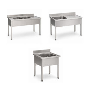 RVS - Inox spoeltafel zonder bodemschap 600 diep
