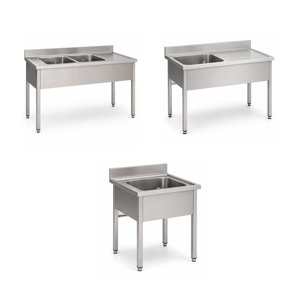 RVS - Inox spoeltafel zonder bodemschap 600 diep