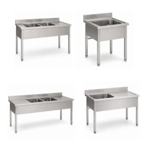 RVS / Inox spoeltafel zonder bodemschap – 700 mm diep