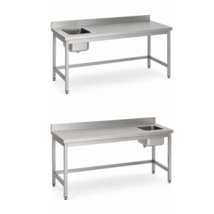 RVS / Inox cheftafel zonder bodemschap – 700 mm diep