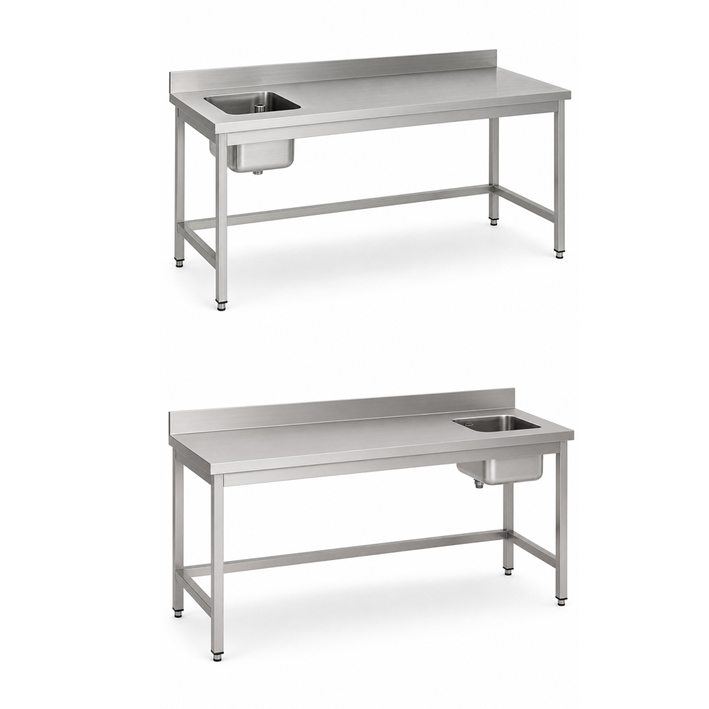 RVS / Inox cheftafel zonder bodemschap – 700 mm diep