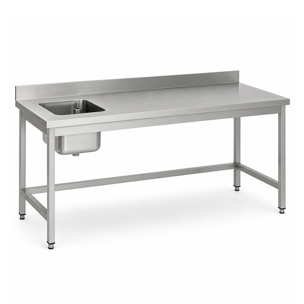 RVS / Inox cheftafel zonder bodemschap – 700 mm diep - Afbeelding 3