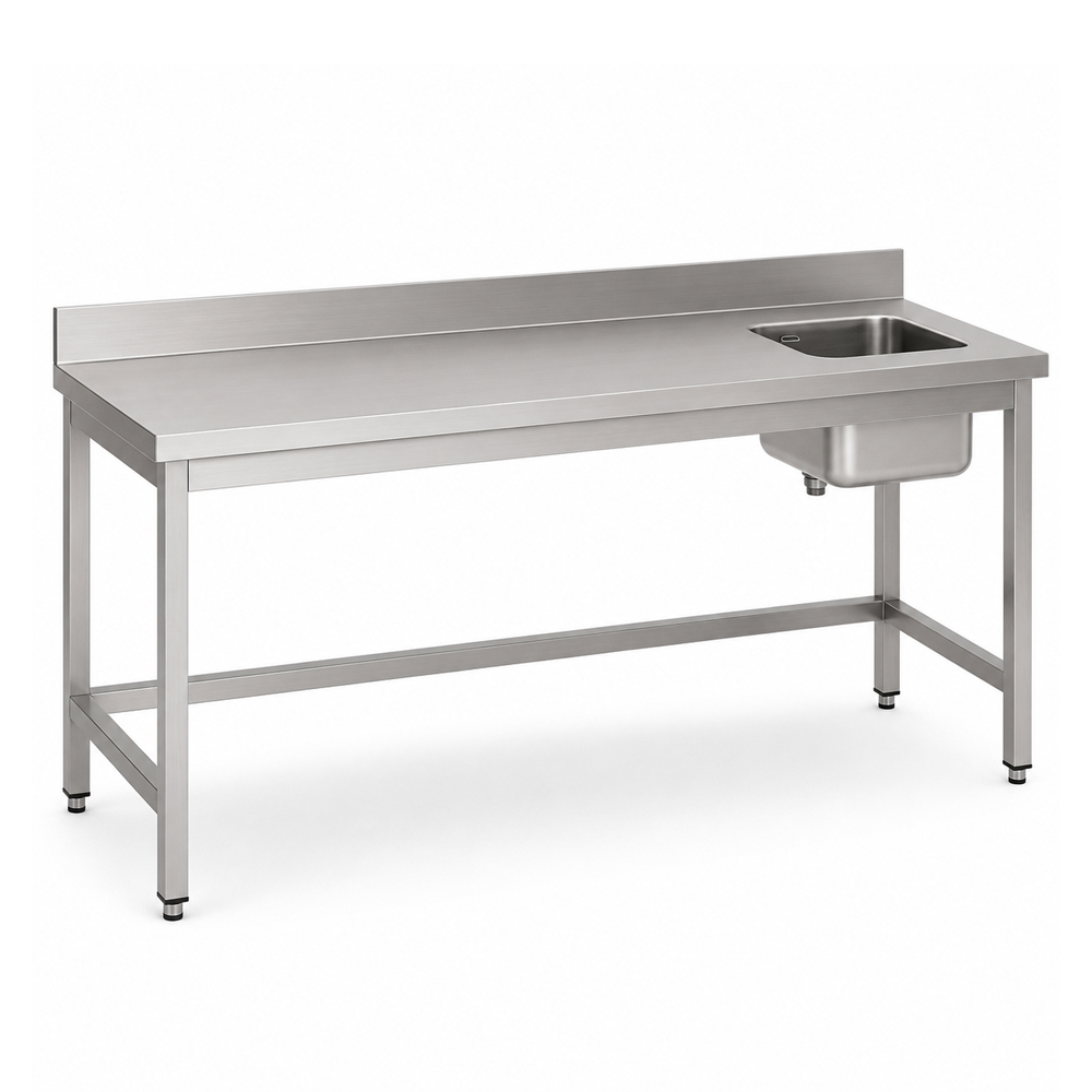RVS / Inox cheftafel zonder bodemschap – 700 mm diep - Afbeelding 2