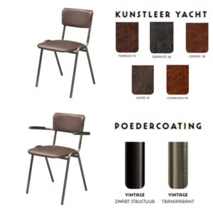 Stoel vintage rug en zitting volledig gestoffeerd