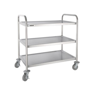 Vogue RVS serveerwagen 3 plateaus