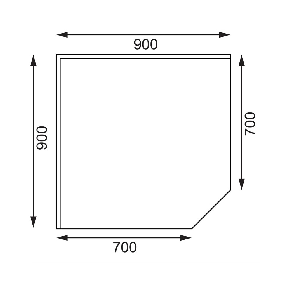 Demontabele RVS / Inox werktafel hoekelement – 700 mm diep - Afbeelding 2