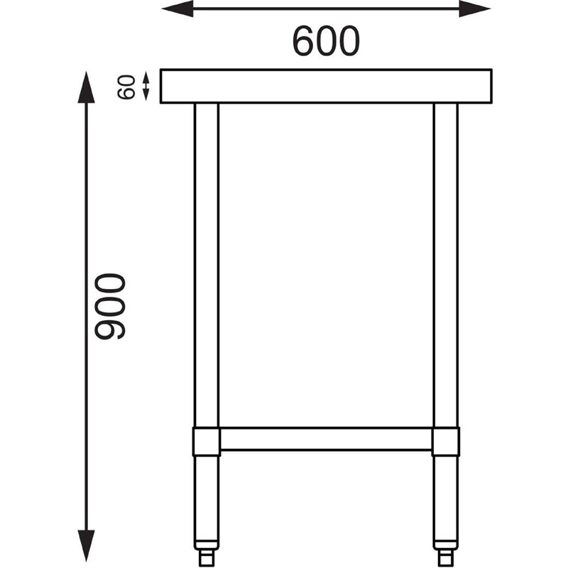 Demontabele RVS / Inox werktafel – 600 mm diep - Afbeelding 10
