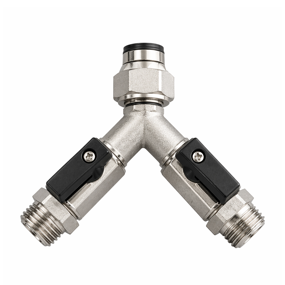 Afsluitkraan 2 kraans 5/8" (2x kogelkraan)