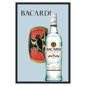 Bacardi spiegel - Fles & logo