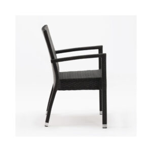 Bolero polyrotan stoelen met armleuning antraciet (4 stuks) - DL477 (2)