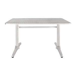 Bolero rechthoekige RVS tafel met dubbele tafelpoot 120cm - U432 (3)