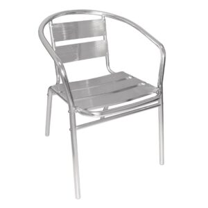 Bolero stapelbare aluminium stoelen (4 stuks) - U419 (3)
