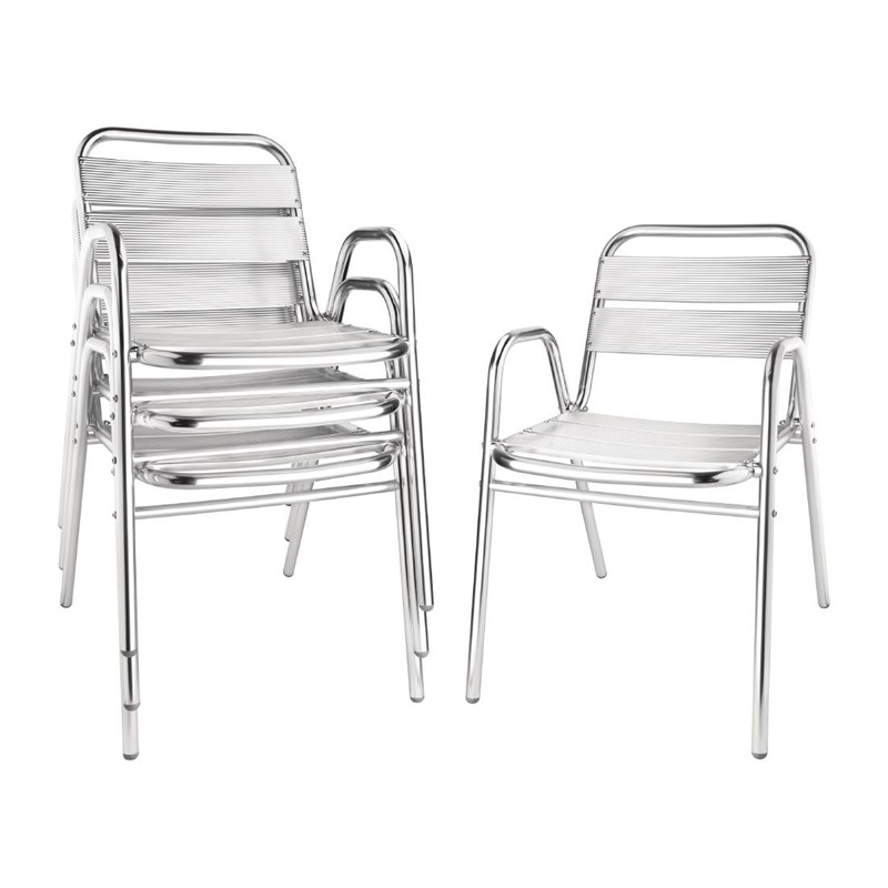 Bolero aluminium terrasstoel met armleuning (per 4) - Afbeelding 2