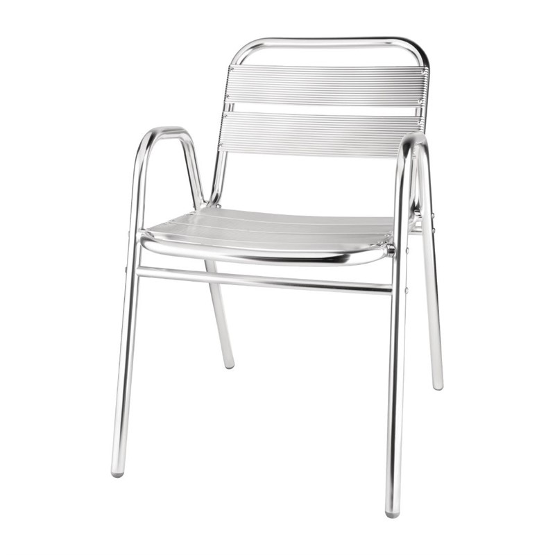 Bolero stapelbare aluminium stoelen (4 stuks) - U501 (5)