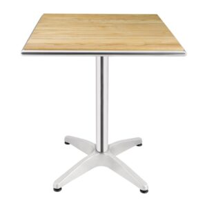 Bolero vierkante terrastafel met essenhouten blad 60cm - U430 (1)