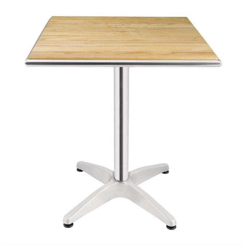 Bolero vierkante terrastafel met essenhouten blad 60cm - U430 (1)