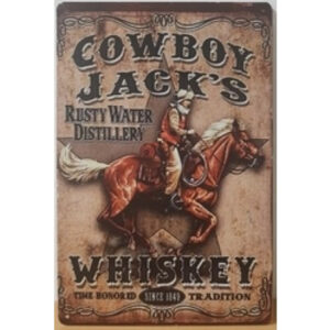 Cowboy jack's wiskey reclamebord