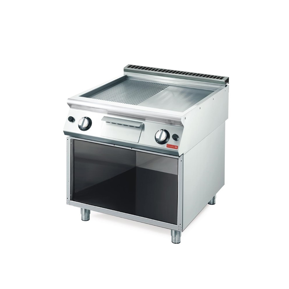 Gastro M 700 plus gas bakplaat GM70_80 FTRGS 2_3 glad 1_3 geribbeld - GN098