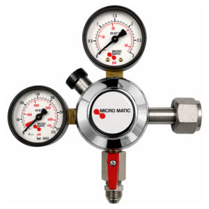 Micro Matic CO₂ drukregelaar 1 kraans 0-3 bar 3/8