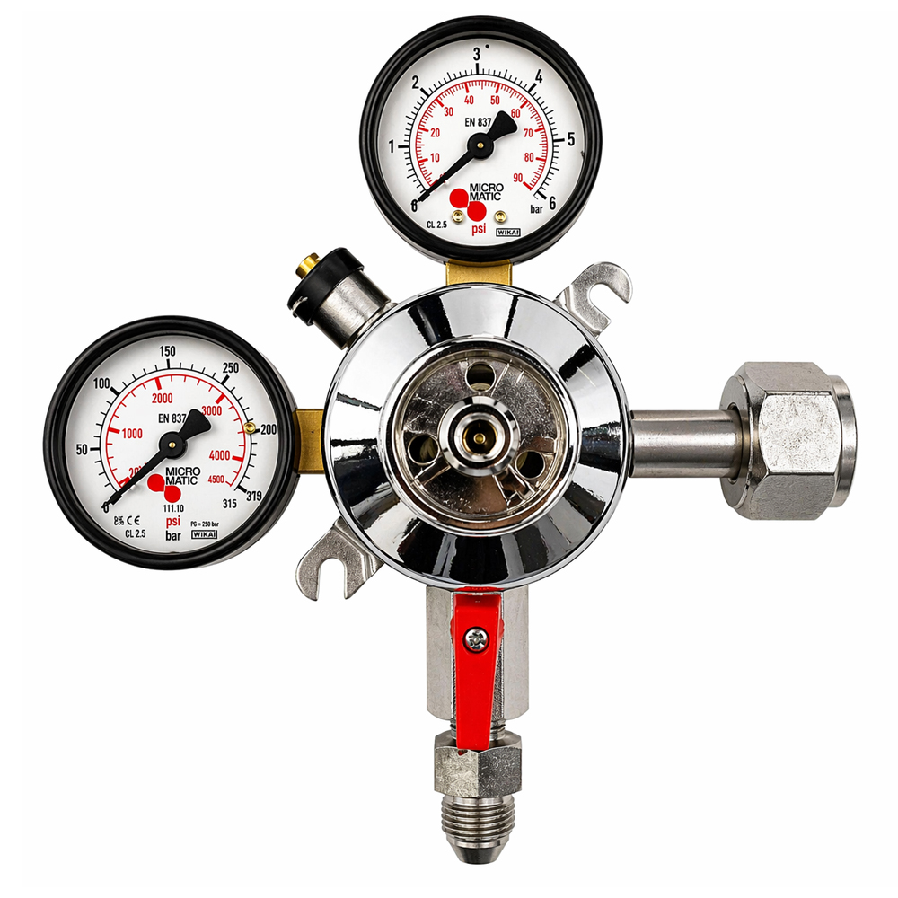 Micro Matic CO₂ drukregelaar 1 kraans 0-6 bar 3/8