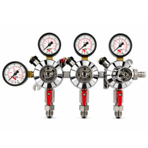 Micro Matic CO₂ drukregelaar 3 kraans 0-6 bar 3x 3/8
