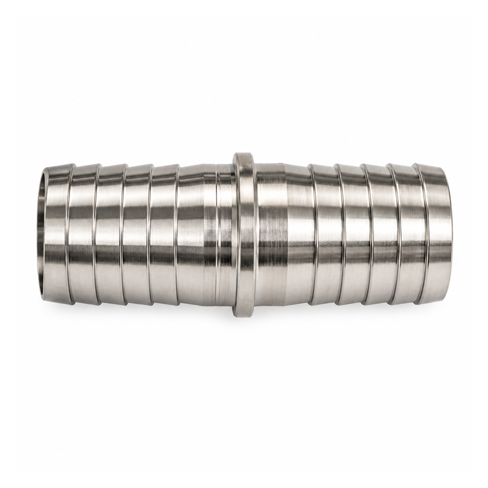 Rechte slangverbinder 10 mm RVS (buitenmaat 13 mm)