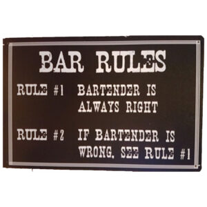 Bar rules reclamebord