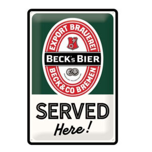 Beck's served here reclamebord relief