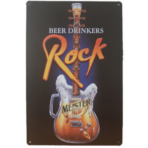 Beer drinkers rock reclamebord