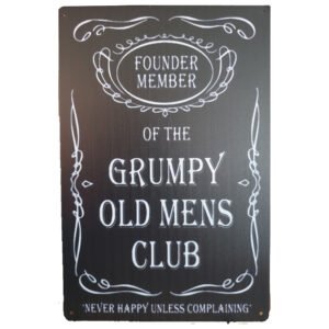 Grumpy old mens club reclamebord