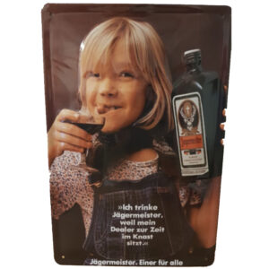 Jagermeister dealer meisje reclamebord