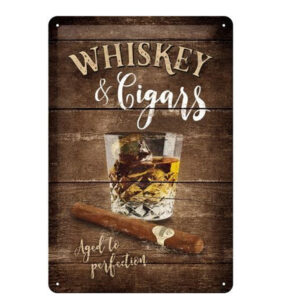 Whiskey & Cigars reclamebord relief