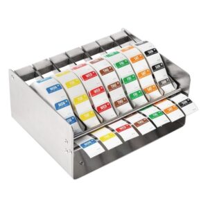 Vogue kleurcode rvs stickerdispenser + stickers - S154 (2)
