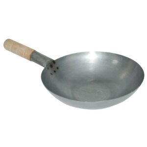 Vogue zacht stalen wok met platte bodem 35,5cm - K297