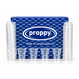 Doos plastic bierbekers Proppy