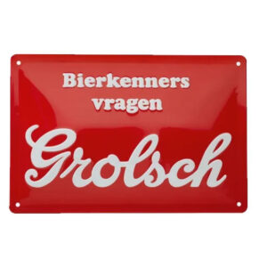 Grolsch reclamebord bierkenners relief