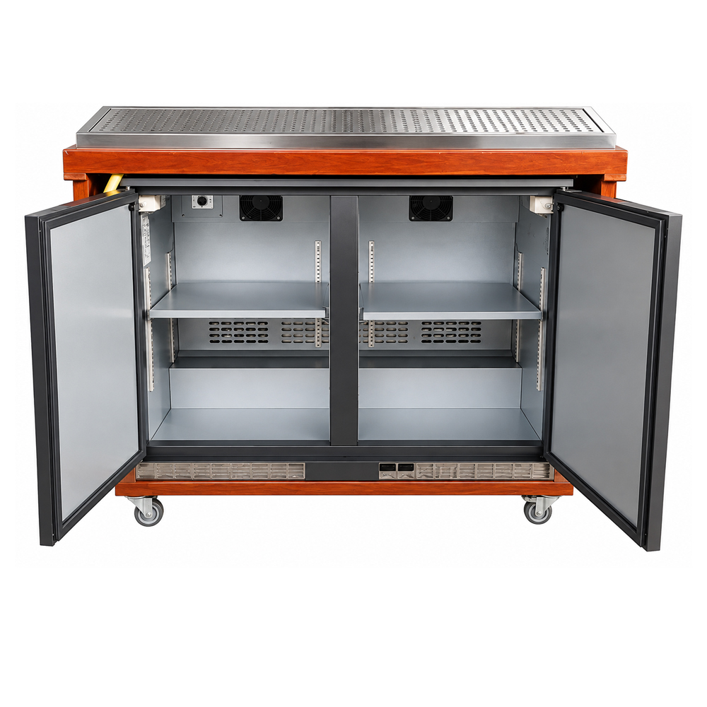 Mobiele houten koelbuffet pubstijl